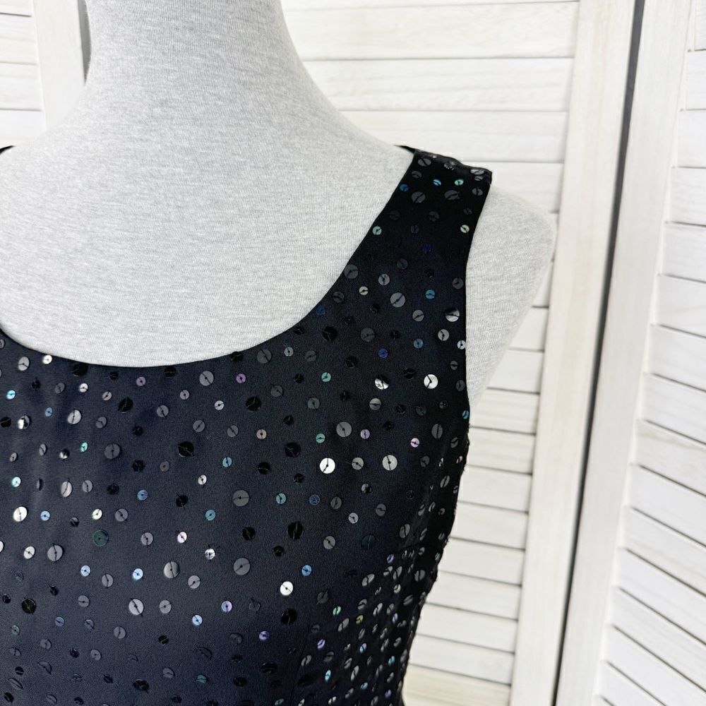 Kasper Petites Sequin Front Camisole Tank Top‎ Black Size 2P Party Evening - Picture 5 of 12